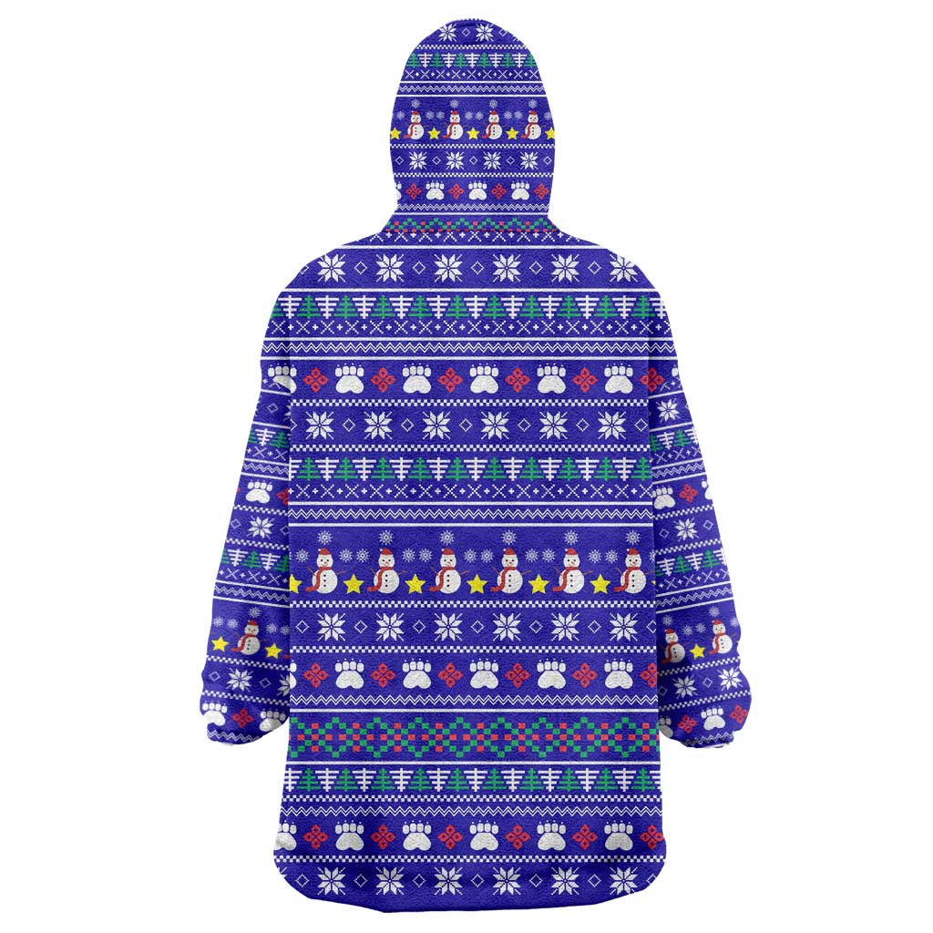 Bon Nadal Andorra Christmas Wearable Blanket Hoodie Holiday Bear, Snowflakes, Paw Prints & Winter - Wonder Print Shop