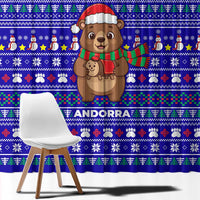 Bon Nadal Andorra Christmas Window Curtain Holiday Bear, Snowflakes, Paw Prints & Winter - Wonder Print Shop