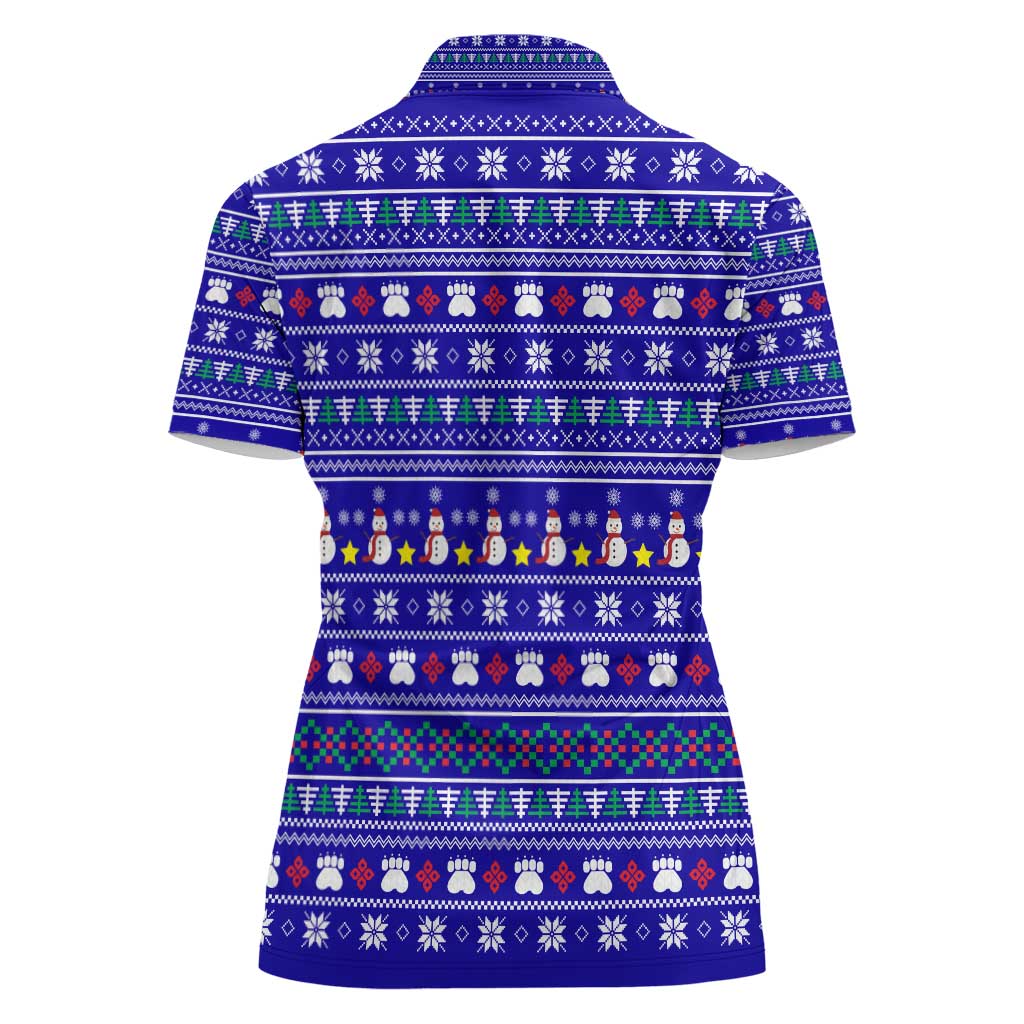 Bon Nadal Andorra Christmas Women Polo Shirt Holiday Bear, Snowflakes, Paw Prints & Winter - Wonder Print Shop