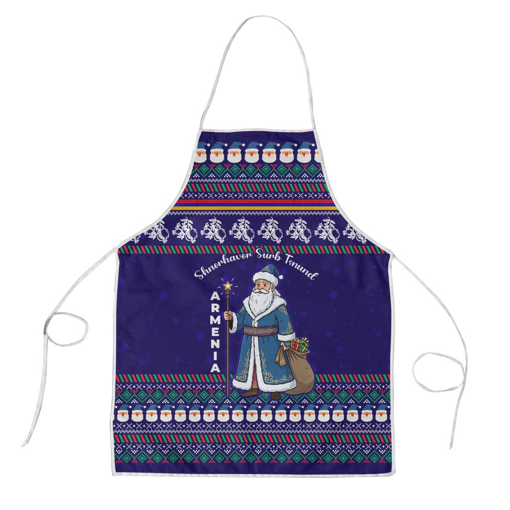 Armenia Christmas Apron with Santa Claus Shnorhavor Surb Tsnund and Gift Bag Pattern - Wonder Print Shop