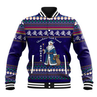 Armenia Christmas Baseball Jacket with Santa Claus Shnorhavor Surb Tsnund and Gift Bag Pattern - Wonder Print Shop
