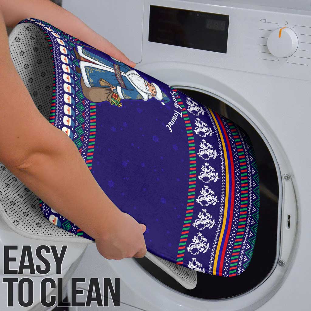 Armenia Christmas Bathroom Set with Santa Claus Shnorhavor Surb Tsnund and Gift Bag Pattern - Wonder Print Shop