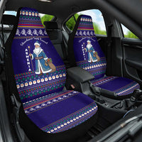 Armenia Christmas Car Seat Cover with Santa Claus Shnorhavor Surb Tsnund and Gift Bag Pattern - Wonder Print Shop