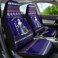 Armenia Christmas Car Seat Cover with Santa Claus Shnorhavor Surb Tsnund and Gift Bag Pattern - Wonder Print Shop