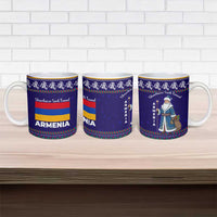 Armenia Christmas Ceramic Mug with Santa Claus Shnorhavor Surb Tsnund and Gift Bag Pattern - Wonder Print Shop