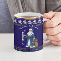 Armenia Christmas Ceramic Mug with Santa Claus Shnorhavor Surb Tsnund and Gift Bag Pattern - Wonder Print Shop