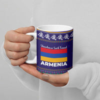 Armenia Christmas Ceramic Mug with Santa Claus Shnorhavor Surb Tsnund and Gift Bag Pattern - Wonder Print Shop