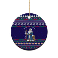 Armenia Christmas Ceramic Ornament with Santa Claus Shnorhavor Surb Tsnund and Gift Bag Pattern - Wonder Print Shop