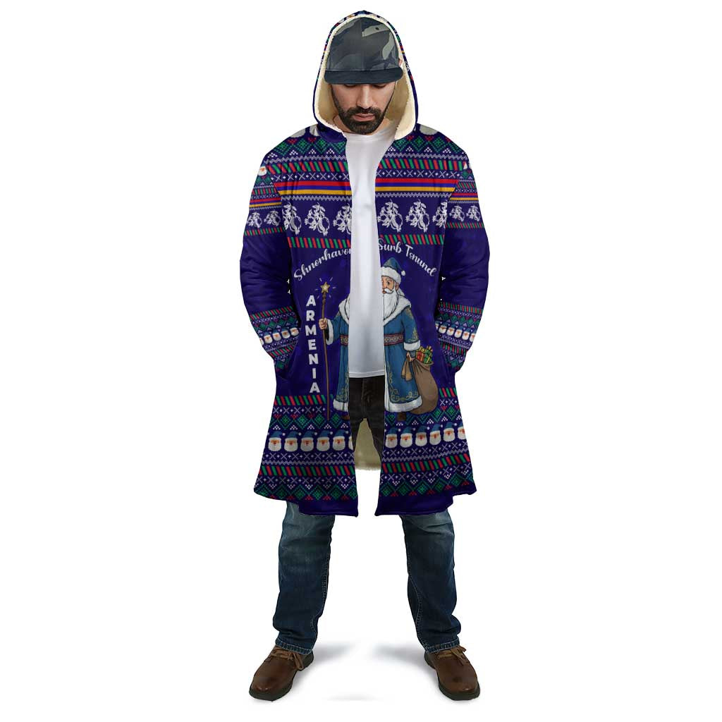 Armenia Christmas Cloak with Santa Claus Shnorhavor Surb Tsnund and Gift Bag Pattern - Wonder Print Shop