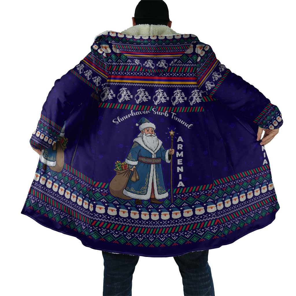 Armenia Christmas Cloak with Santa Claus Shnorhavor Surb Tsnund and Gift Bag Pattern - Wonder Print Shop