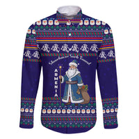 Armenia Christmas Family Matching Long Sleeve Bodycon Dress and Hawaiian Shirt with Santa Claus Shnorhavor Surb Tsnund and Gift Bag Pattern - Wonder Print Shop