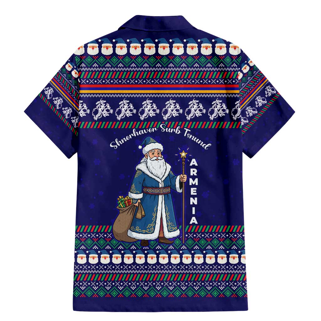 Armenia Christmas Family Matching Mermaid Dress and Hawaiian Shirt with Santa Claus Shnorhavor Surb Tsnund and Gift Bag Pattern - Wonder Print Shop