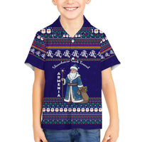 Armenia Christmas Family Matching Off The Shoulder Long Sleeve Dress and Hawaiian Shirt with Santa Claus Shnorhavor Surb Tsnund and Gift Bag Pattern - Wonder Print Shop