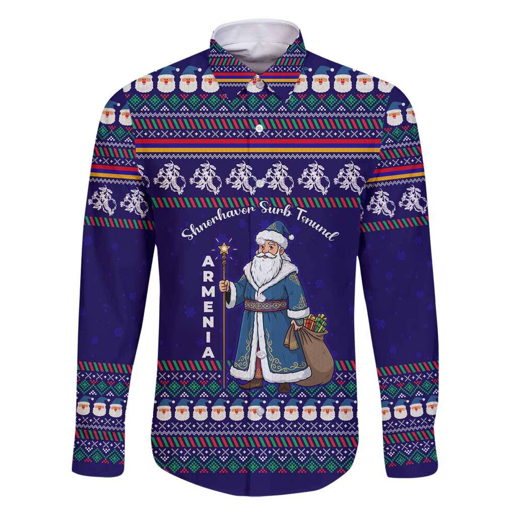 Armenia Christmas Family Matching Puletasi and Hawaiian Shirt with Santa Claus Shnorhavor Surb Tsnund and Gift Bag Pattern - Wonder Print Shop
