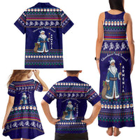 Armenia Christmas Family Matching Tank Maxi Dress and Hawaiian Shirt with Santa Claus Shnorhavor Surb Tsnund and Gift Bag Pattern - Wonder Print Shop