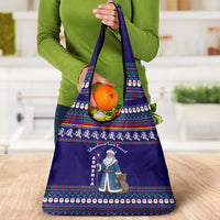 Armenia Christmas Grocery Bag with Santa Claus Shnorhavor Surb Tsnund and Gift Bag Pattern - Wonder Print Shop