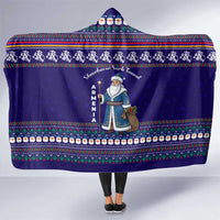 Armenia Christmas Hooded Blanket with Santa Claus Shnorhavor Surb Tsnund and Gift Bag Pattern - Wonder Print Shop