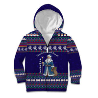 Armenia Christmas Kid Hoodie with Santa Claus Shnorhavor Surb Tsnund and Gift Bag Pattern - Wonder Print Shop