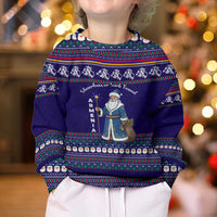 Armenia Christmas Kid Ugly Christmas Sweater with Santa Claus Shnorhavor Surb Tsnund and Gift Bag Pattern - Wonder Print Shop