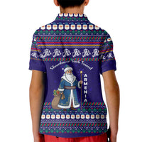 Armenia Christmas Kid Polo Shirt with Santa Claus Shnorhavor Surb Tsnund and Gift Bag Pattern - Wonder Print Shop