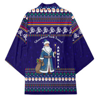 Armenia Christmas Kimono with Santa Claus Shnorhavor Surb Tsnund and Gift Bag Pattern - Wonder Print Shop