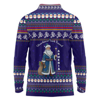 Armenia Christmas Long Sleeve Polo Shirt with Santa Claus Shnorhavor Surb Tsnund and Gift Bag Pattern - Wonder Print Shop
