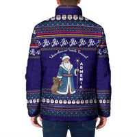 Armenia Christmas Padded Jacket with Santa Claus Shnorhavor Surb Tsnund and Gift Bag Pattern - Wonder Print Shop