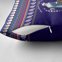 Armenia Christmas Pillow Cover with Santa Claus Shnorhavor Surb Tsnund and Gift Bag Pattern - Wonder Print Shop