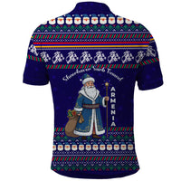 Armenia Christmas Polo Shirt with Santa Claus Shnorhavor Surb Tsnund and Gift Bag Pattern - Wonder Print Shop