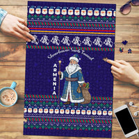 Armenia Christmas Puzzle with Santa Claus Shnorhavor Surb Tsnund and Gift Bag Pattern - Wonder Print Shop