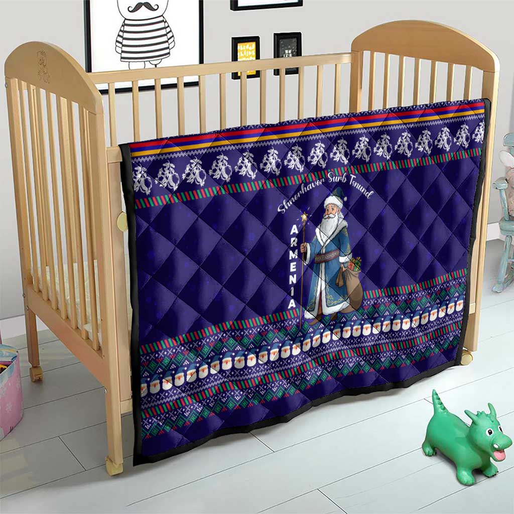 Armenia Christmas Quilt with Santa Claus Shnorhavor Surb Tsnund and Gift Bag Pattern - Wonder Print Shop