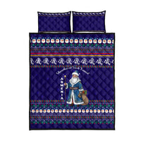 Armenia Christmas Quilt Bed Set with Santa Claus Shnorhavor Surb Tsnund and Gift Bag Pattern - Wonder Print Shop