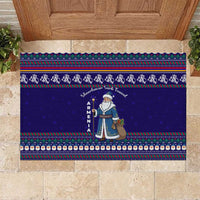 Armenia Christmas Rubber Doormat with Santa Claus Shnorhavor Surb Tsnund and Gift Bag Pattern - Wonder Print Shop