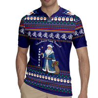 Armenia Christmas Rugby Jersey with Santa Claus Shnorhavor Surb Tsnund and Gift Bag Pattern - Wonder Print Shop