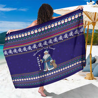 Armenia Christmas Sarong with Santa Claus Shnorhavor Surb Tsnund and Gift Bag Pattern - Wonder Print Shop