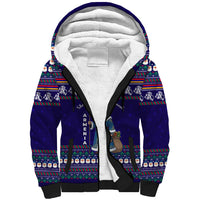 Armenia Christmas Sherpa Hoodie with Santa Claus Shnorhavor Surb Tsnund and Gift Bag Pattern - Wonder Print Shop