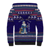 Armenia Christmas Sherpa Hoodie with Santa Claus Shnorhavor Surb Tsnund and Gift Bag Pattern - Wonder Print Shop