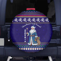 Armenia Christmas Spare Tire Cover with Santa Claus Shnorhavor Surb Tsnund and Gift Bag Pattern - Wonder Print Shop