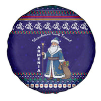 Armenia Christmas Spare Tire Cover with Santa Claus Shnorhavor Surb Tsnund and Gift Bag Pattern - Wonder Print Shop