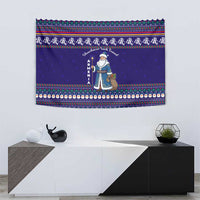 Armenia Christmas Tapestry with Santa Claus Shnorhavor Surb Tsnund and Gift Bag Pattern - Wonder Print Shop
