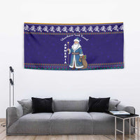 Armenia Christmas Tapestry with Santa Claus Shnorhavor Surb Tsnund and Gift Bag Pattern - Wonder Print Shop