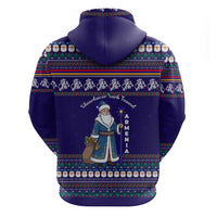 Armenia Christmas Zip Hoodie with Santa Claus Shnorhavor Surb Tsnund and Gift Bag Pattern - Wonder Print Shop