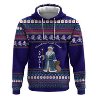 Armenia Christmas Zip Hoodie with Santa Claus Shnorhavor Surb Tsnund and Gift Bag Pattern - Wonder Print Shop