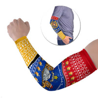 Armenia Christmas Arm Sleeves with Shnorhavor Surb Tsnund Lions Flag Colors and Coat of Arms - Wonder Print Shop