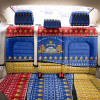 Armenia Christmas Back Car Seat Cover with Shnorhavor Surb Tsnund Lions Flag Colors and Coat of Arms - Wonder Print Shop