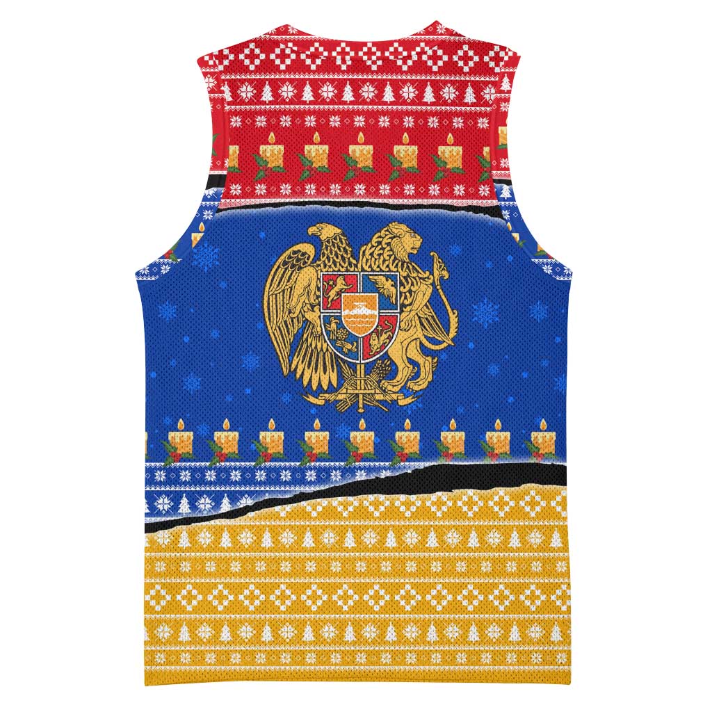 Armenia Christmas Basketball Jersey with Shnorhavor Surb Tsnund Lions Flag Colors and Coat of Arms - Wonder Print Shop