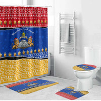 Armenia Christmas Bathroom Set with Shnorhavor Surb Tsnund Lions Flag Colors and Coat of Arms - Wonder Print Shop