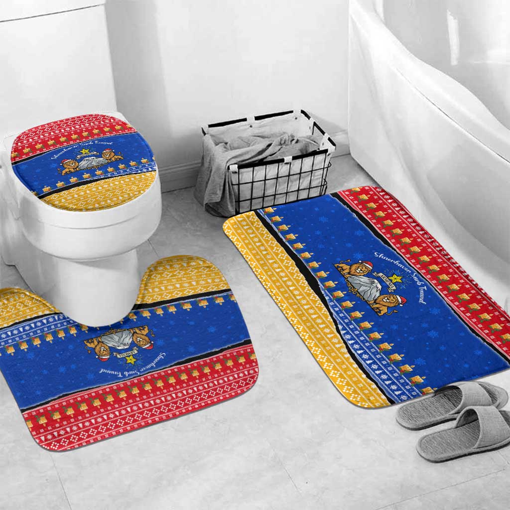 Armenia Christmas Bathroom Set with Shnorhavor Surb Tsnund Lions Flag Colors and Coat of Arms - Wonder Print Shop