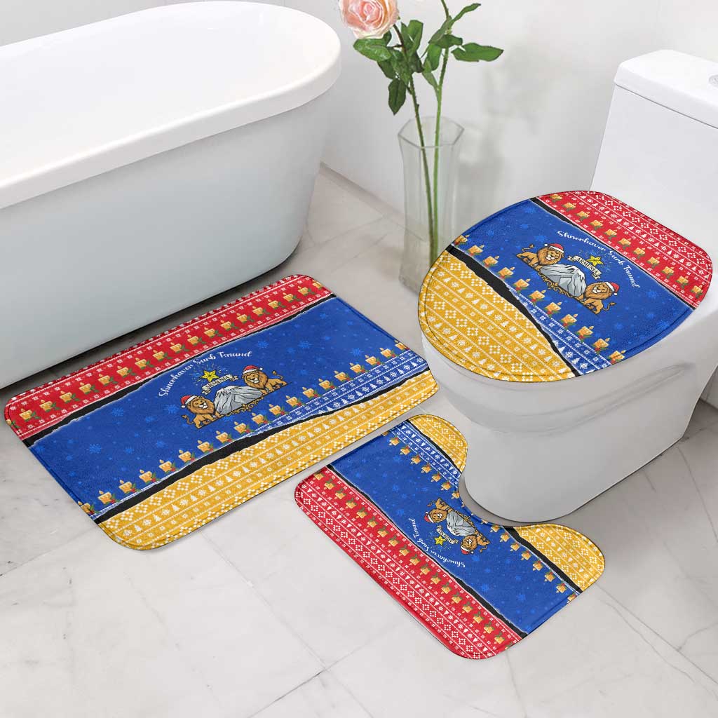Armenia Christmas Bathroom Set with Shnorhavor Surb Tsnund Lions Flag Colors and Coat of Arms - Wonder Print Shop