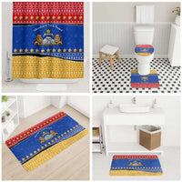 Armenia Christmas Bathroom Set with Shnorhavor Surb Tsnund Lions Flag Colors and Coat of Arms - Wonder Print Shop